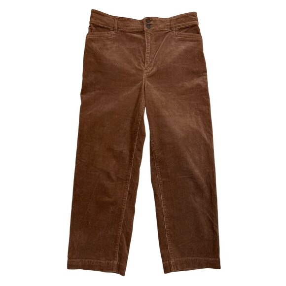 Ann Taylor Womens High Rise Wide Leg Corduroy Pants Size 8 Mocha 70s Boho - Picture 1 of 4